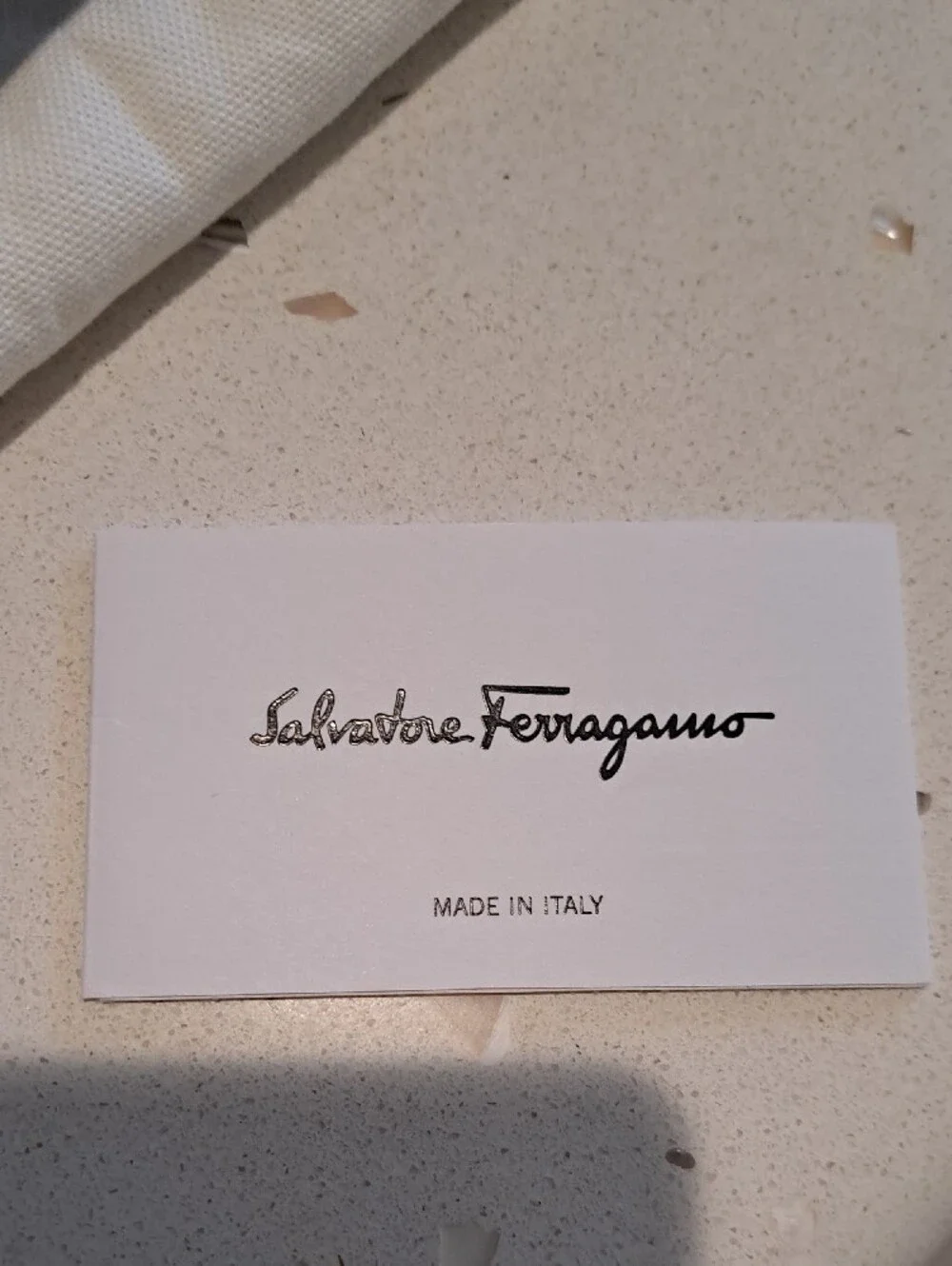 Salvatore Ferragamo Navy Leather Briana Bag with Gold Hardware